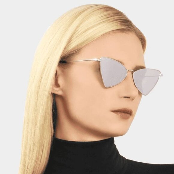 NEW SL303 JERRY 010 SAINT LAURENT SUNGLASSES SILVER EYEWEAR SL 303 JERRY 010 - Picture 2 of 4